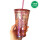 夏のピンクガラスのストローカップ473 ml